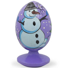 Load image into Gallery viewer, Santa with Snowman by Christmas Tree Wooden Figurine