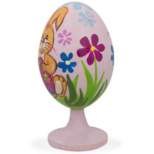 Load image into Gallery viewer, Bunny Decorating Easter Egg Wooden Figurine