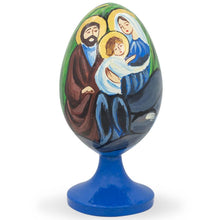 Load image into Gallery viewer, Mary and Joseph Holding Jesus Wooden Figurine