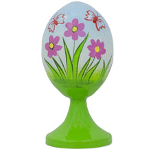 Load image into Gallery viewer, White Bunny Holding Easter Egg Wooden Figurine