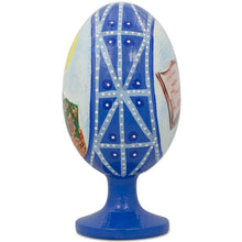 Load image into Gallery viewer, St Nicholas with the Bible Wooden Easter Egg Figurine 4.75 Inches