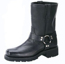 Load image into Gallery viewer, Strikewalk Men's leather motorcycle boots - Black