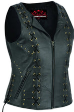 Load image into Gallery viewer, Women's Zippered Vest with Lacing Details