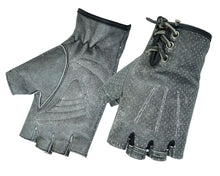 Load image into Gallery viewer, Women's Washed-Out Gray Perforated Fingerless Glove