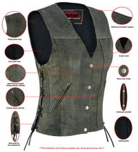 Load image into Gallery viewer, Women's Antique Brown Single Back Panel Concealed Carry Vest