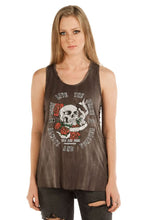 Load image into Gallery viewer, Women's Long Live The Brave Skull &amp; Roses Tank Top