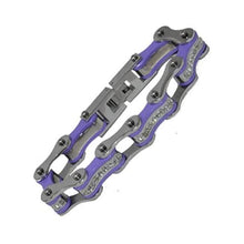 Load image into Gallery viewer, VJ118 Two Tone Silver/Purple W/White Crystal Centers
