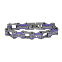Load image into Gallery viewer, VJ118 Two Tone Silver/Purple W/White Crystal Centers