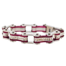 Load image into Gallery viewer, VJ113 Two Tone Silver/Candy Purple W/White Crystal Centers