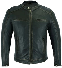 Load image into Gallery viewer, Men's Cruiser Jacket in Lightweight Drum Dyed Distressed Naked - Olive