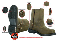 Load image into Gallery viewer, Men's Side Zipper Waterproof Boots- Brown