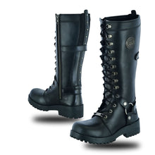 Load image into Gallery viewer, Women's 15 Inch Black Leather Stylish Harness Boot