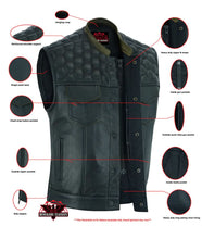 Load image into Gallery viewer, Whiskey Men's Motorcycle Leather Vest - Black