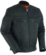 Load image into Gallery viewer, Men's Sporty Lightweight Black Leather Cross Over Jacket