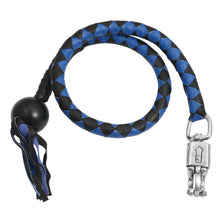 Load image into Gallery viewer, GBW21B Leather Biker Whip-Blue/Black W / Black Pool Ball