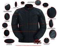 Load image into Gallery viewer, Men's Blast Black Micro Mesh Motorcycle Jacket – Ventilated