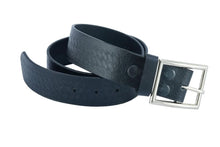 Load image into Gallery viewer, BLT Timeless Black Basket Weave Pattern Leather Belt