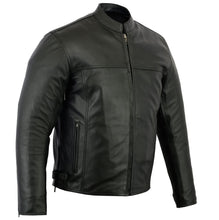 Load image into Gallery viewer, Men's Black Scooter Leather Jacket