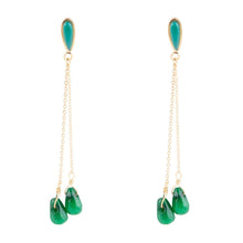 Load image into Gallery viewer, Palios Green Onyx Cascade Post Earrings