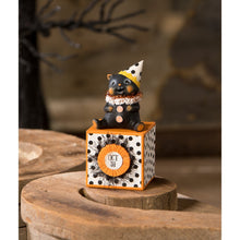 Load image into Gallery viewer, Party Hat Kitty on Block by Bethany Lowe Designs