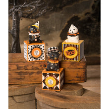 Load image into Gallery viewer, Party Hat Kitty on Block by Bethany Lowe Designs
