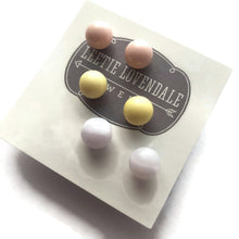 Load image into Gallery viewer, Pastel Tones Stud Earring Set | 8mm Vintage Lucite Triple Studs Set