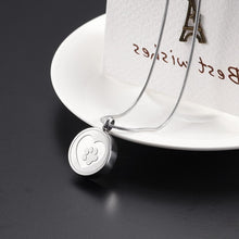 Load image into Gallery viewer, Paw Print In Heart Cremation Urn Necklace