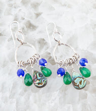 Load image into Gallery viewer, Peacock Abalone Drop Earrings