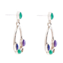 Load image into Gallery viewer, Peacock Multi-Stone Sterling Silver Earrings
