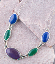 Load image into Gallery viewer, Peacock Purple Agate Multistone Necklace