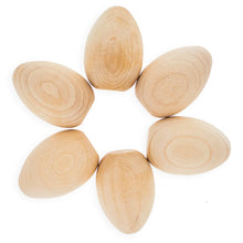Load image into Gallery viewer, 6 Miniature Unfinished Blank Wooden Eggs 2 Inches