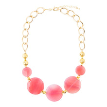 Load image into Gallery viewer, Peony Fuchsia Pink Agate Statement Necklace