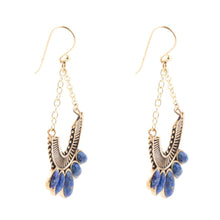 Load image into Gallery viewer, Phantom Lapis Chandelier Earrings