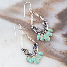 Load image into Gallery viewer, Phantom Turquoise and Sterling Silver Chandelier Earrings