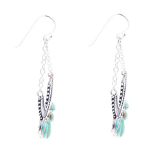Load image into Gallery viewer, Phantom Turquoise and Sterling Silver Chandelier Earrings