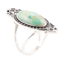Load image into Gallery viewer, Phantom Blue Turquoise and Sterling Silver Ring