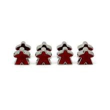Load image into Gallery viewer, 8 Pack of Red Enamel Meeples by Norse Foundry