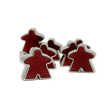 Load image into Gallery viewer, 8 Pack of Red Enamel Meeples by Norse Foundry