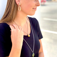 Load image into Gallery viewer, Gold Wash Clear Twisted Rope Donut Drop Earrings