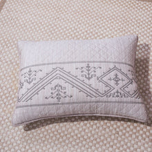 Load image into Gallery viewer, DaDa Bedding Whimsical Lavender Purple Grey Yarn Dyed Quilted King Pillow Sham, 20” x 36” (JHW866)