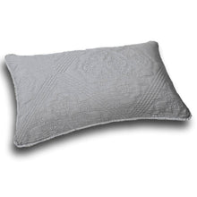 Load image into Gallery viewer, DaDa Bedding Floral Stone Wash Grey Diamond Pattern Quilted King Size Pillow Sham - 20” x 36” (JHW855)