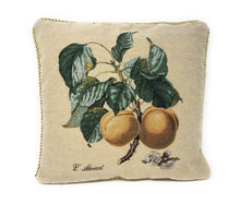Load image into Gallery viewer, DaDa Bedding Set of 2-Pieces Yellow Apricot Fruits Elegant Tapestry Throw Pillow Covers w/ Inserts - 18" x 18"