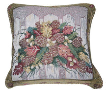 Load image into Gallery viewer, DaDa Bedding Set of 2-Pieces Festive Holiday Fiesta Floral Botanical Tapestry Throw Pillow Covers w/ Inserts - 18" x 18"