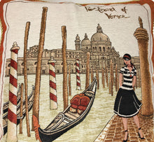 Load image into Gallery viewer, DaDa Bedding Set of 2-Pieces Postcard of Venice Tapestry Throw Pillow Covers w/ Inserts - 18" x 18"