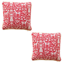 Load image into Gallery viewer, Set of 2 White Deer in the Woods Christmas Throw Cushion Pillow Covers