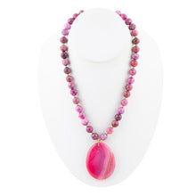 Load image into Gallery viewer, Pink Magenta Dreams Agate Slab Pendant Necklace