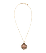 Load image into Gallery viewer, Pink Moonstone Golden Pendant Necklace