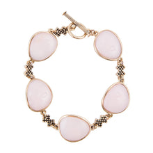 Load image into Gallery viewer, Aruba Pink Opal Golden Link Toggle Bracelet