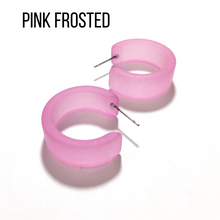 Load image into Gallery viewer, Wide Classic Frosted Hoop Earrings - Clara