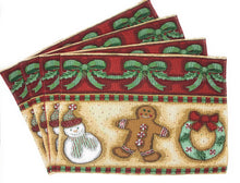 Load image into Gallery viewer, DaDa Bedding Set of 4-Pieces Gingerbread Sweets Holiday Woven Tapestry Placemats 13” x 19” (12917)